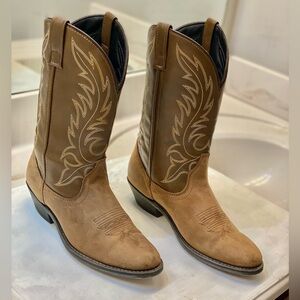 Laredo Kadi brown Nubuck leather cowboy boots women size 8.5M great condition